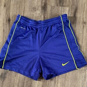 Nike Dri-FIT Royal Blue Shorts with Lime Highlights